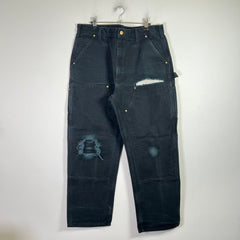 Carhartt Vintage Black Distressed Double Knee Carpenter Pants 002