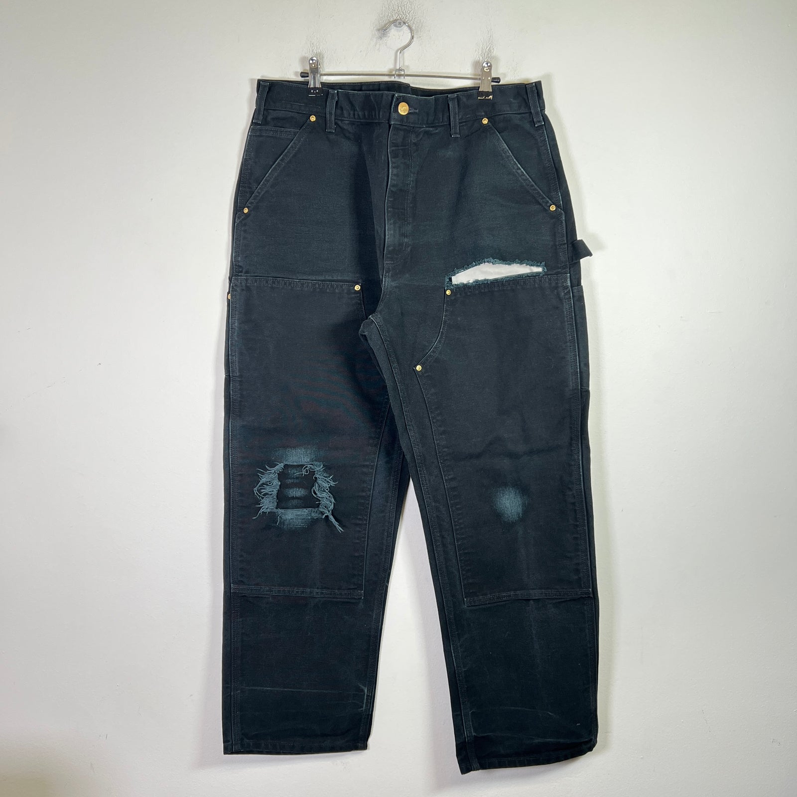Carhartt Vintage Black Distressed Double Knee Carpenter Pants 002