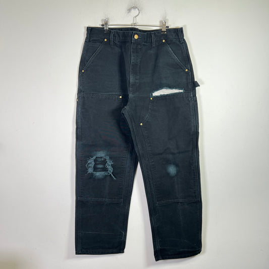 Carhartt Vintage Black Distressed Double Knee Carpenter Pants 002