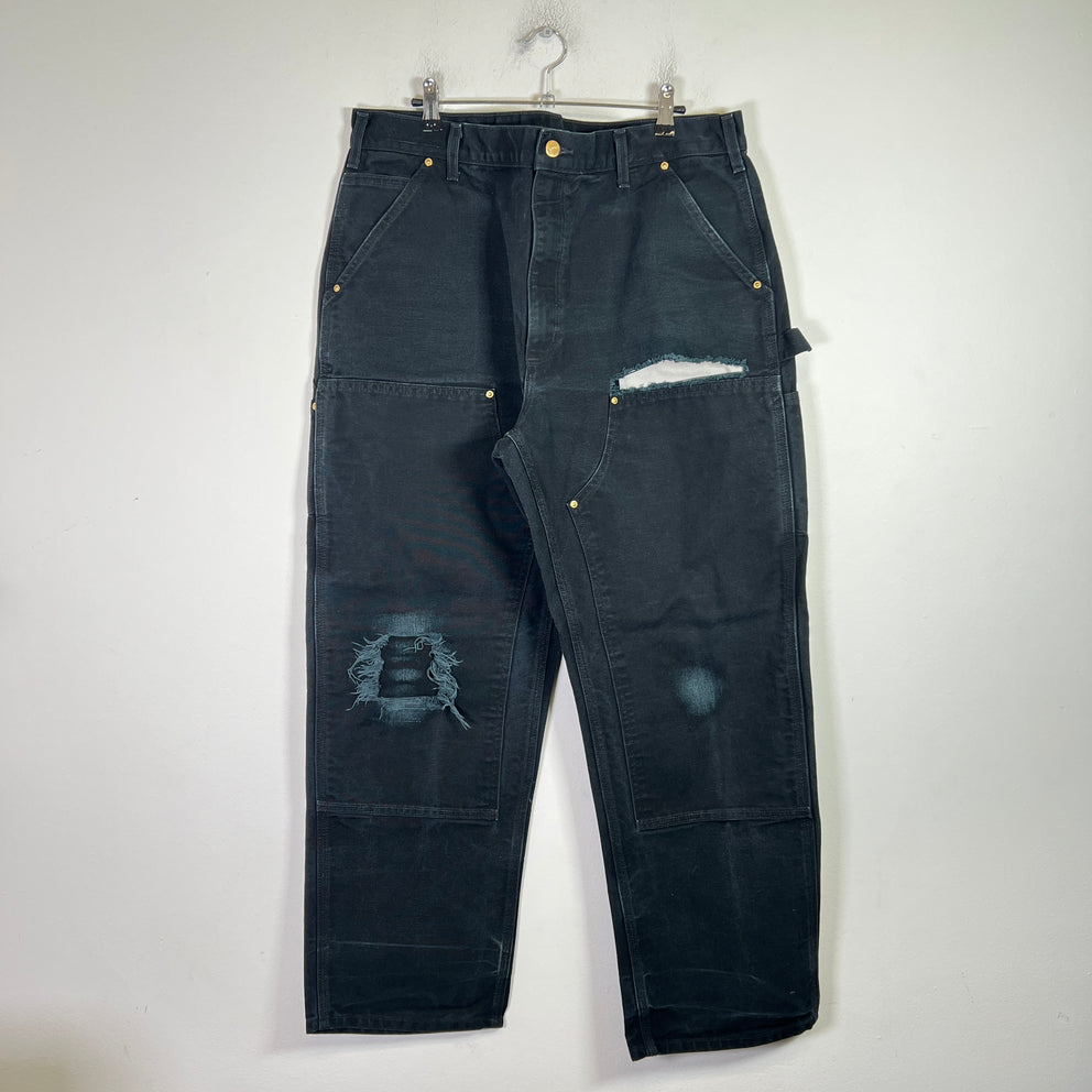 Carhartt Vintage Black Distressed Double Knee Carpenter Pants 002
