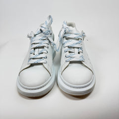 Alexander McQueen White/Blue Croc Embossed Sneaker Size 42
