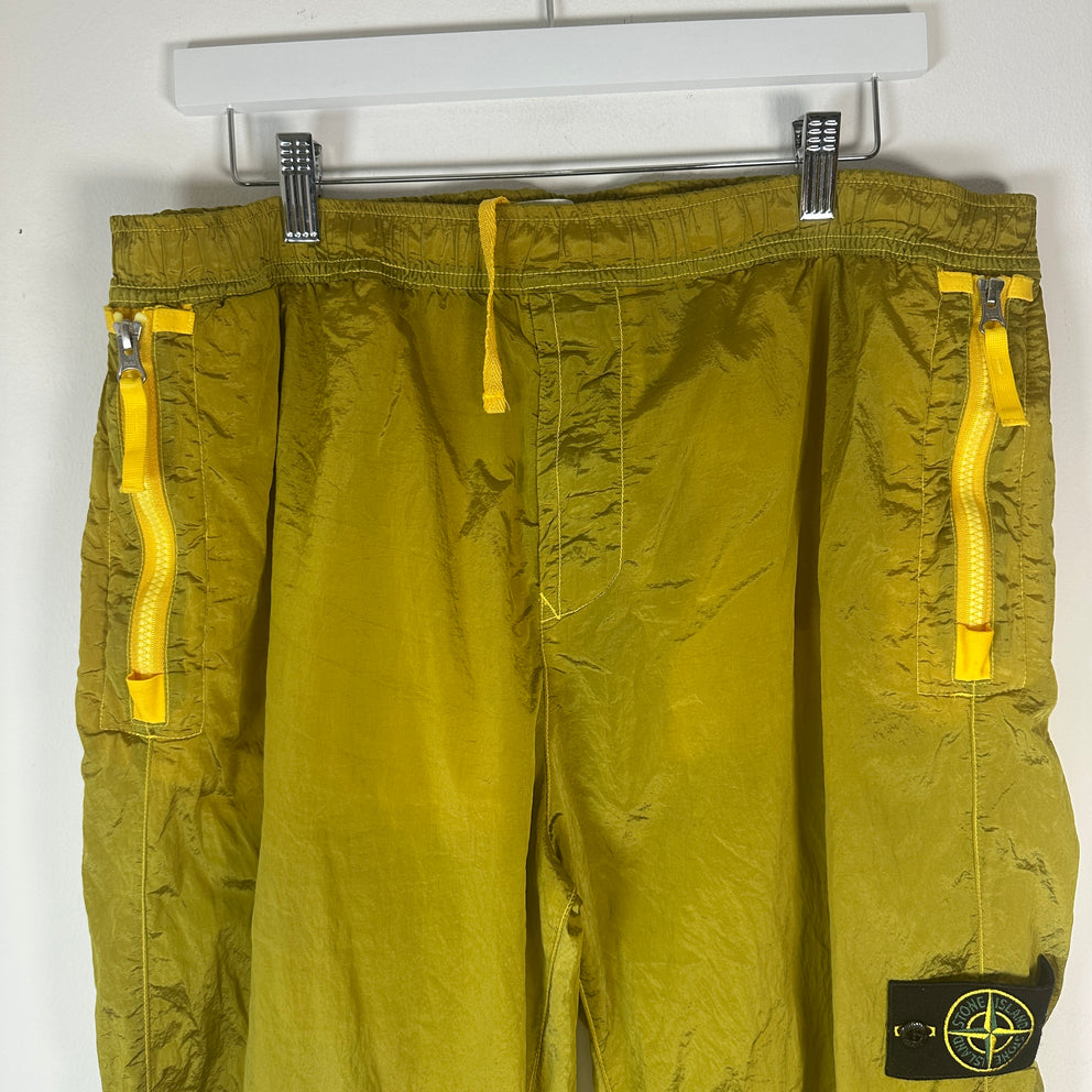 Stone Island Mustard Yellow Nylon Cargo Pants Size 36