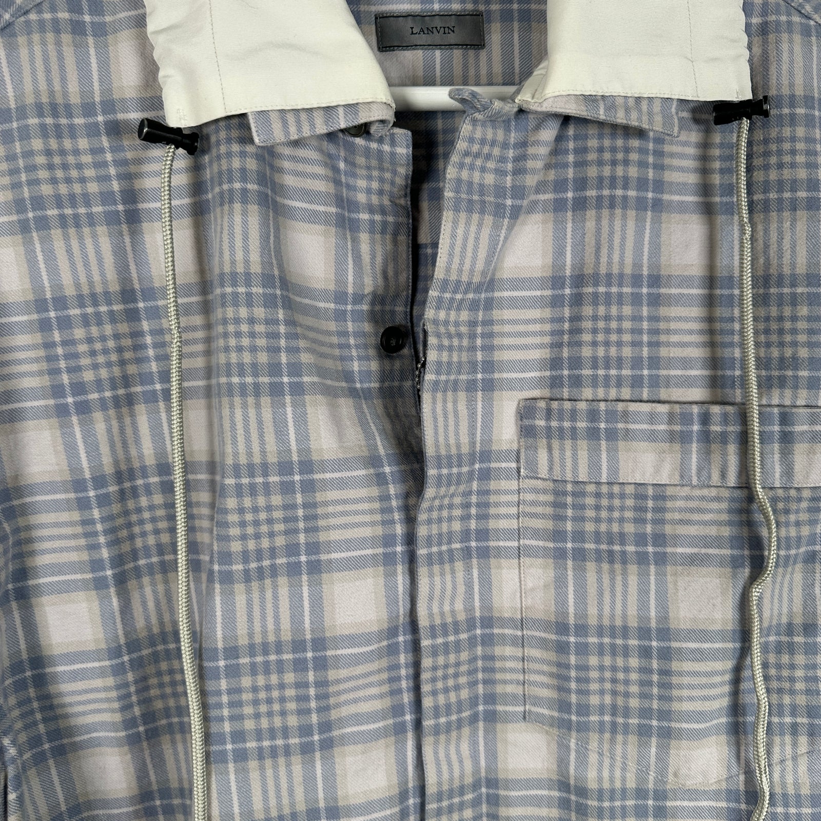 Lanvin Blue Plaid Shirt Size M
