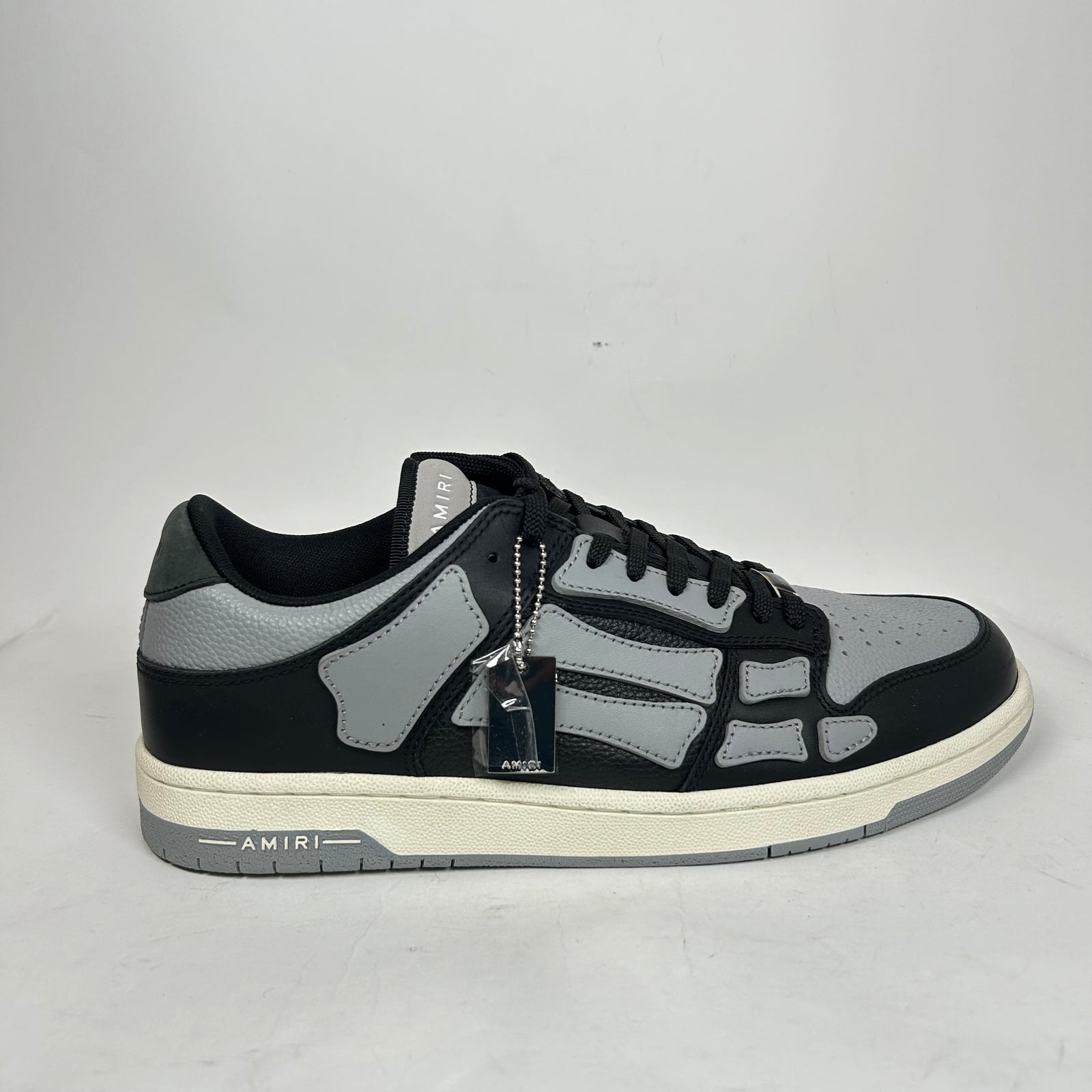 Amiri Black/Grey Skel Low Top Sneaker Size 46