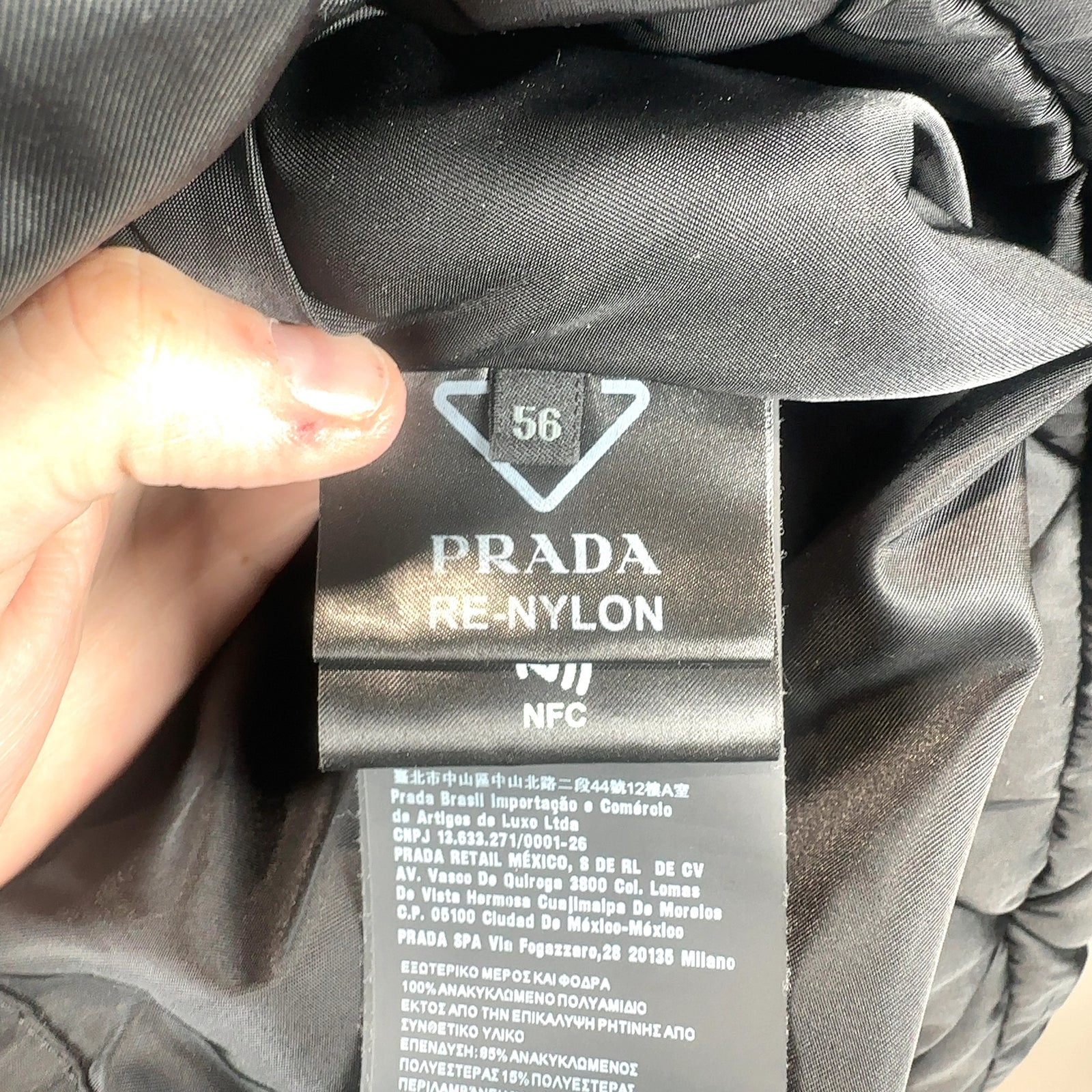 Prada Plaque Logo Quilted Puffer Jacket