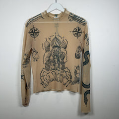 Vetements 'Tattoo' Mesh Long-Sleeve Turtleneck Longsleeve