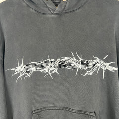Givenchy Black Barbed Wire Logo Hoodie Size S