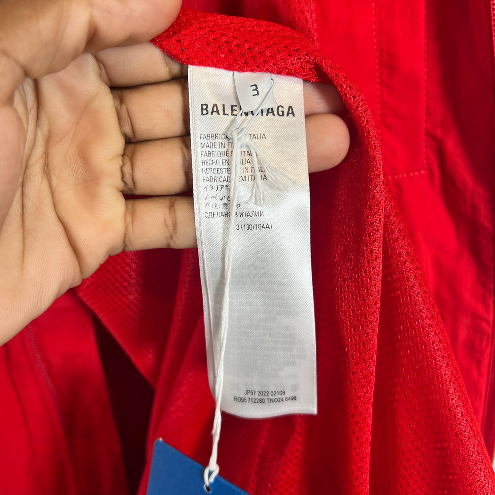 Balenciaga x Adidas Red Striped Nylon Track Jacket Size 3
