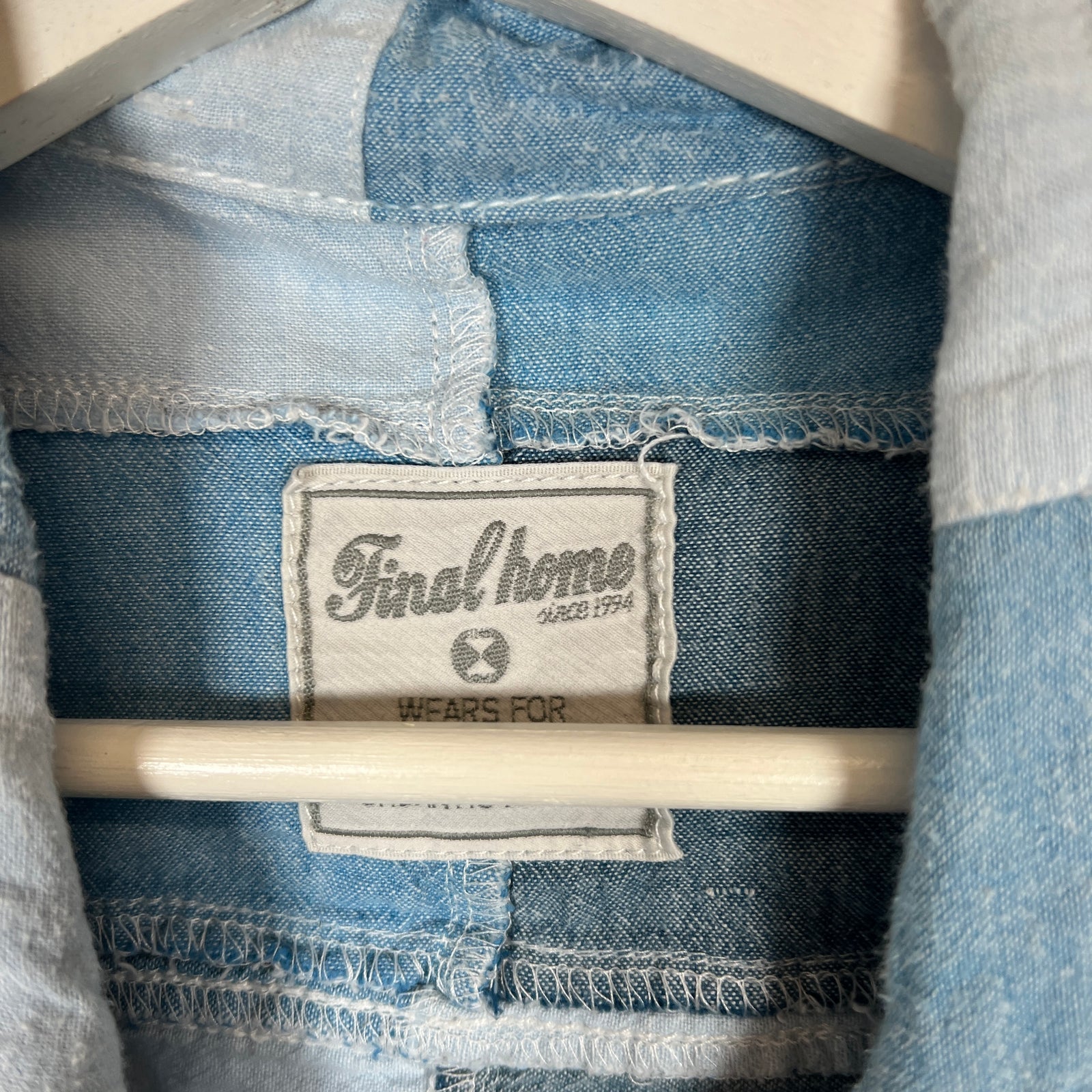 Final Homme Blue Patchwork Flannel Size M
