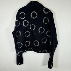 Vlone Black Rhinestone Denim Jacket Size L