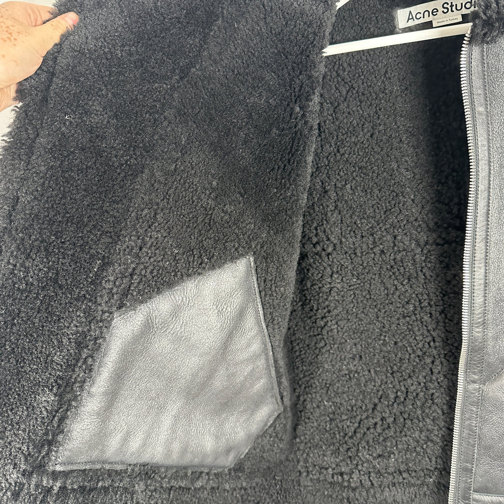Acne Sherling Flight Jacket Size 48