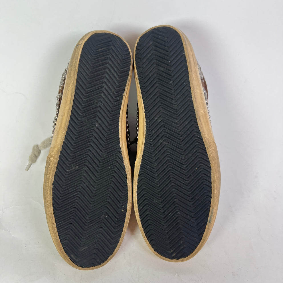 Golden Goose Suede Superstar Pen-Star Embellished Sneaker