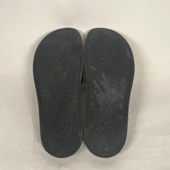 Louis Vuitton Graphite Monogram Leather Slides Size LV 12