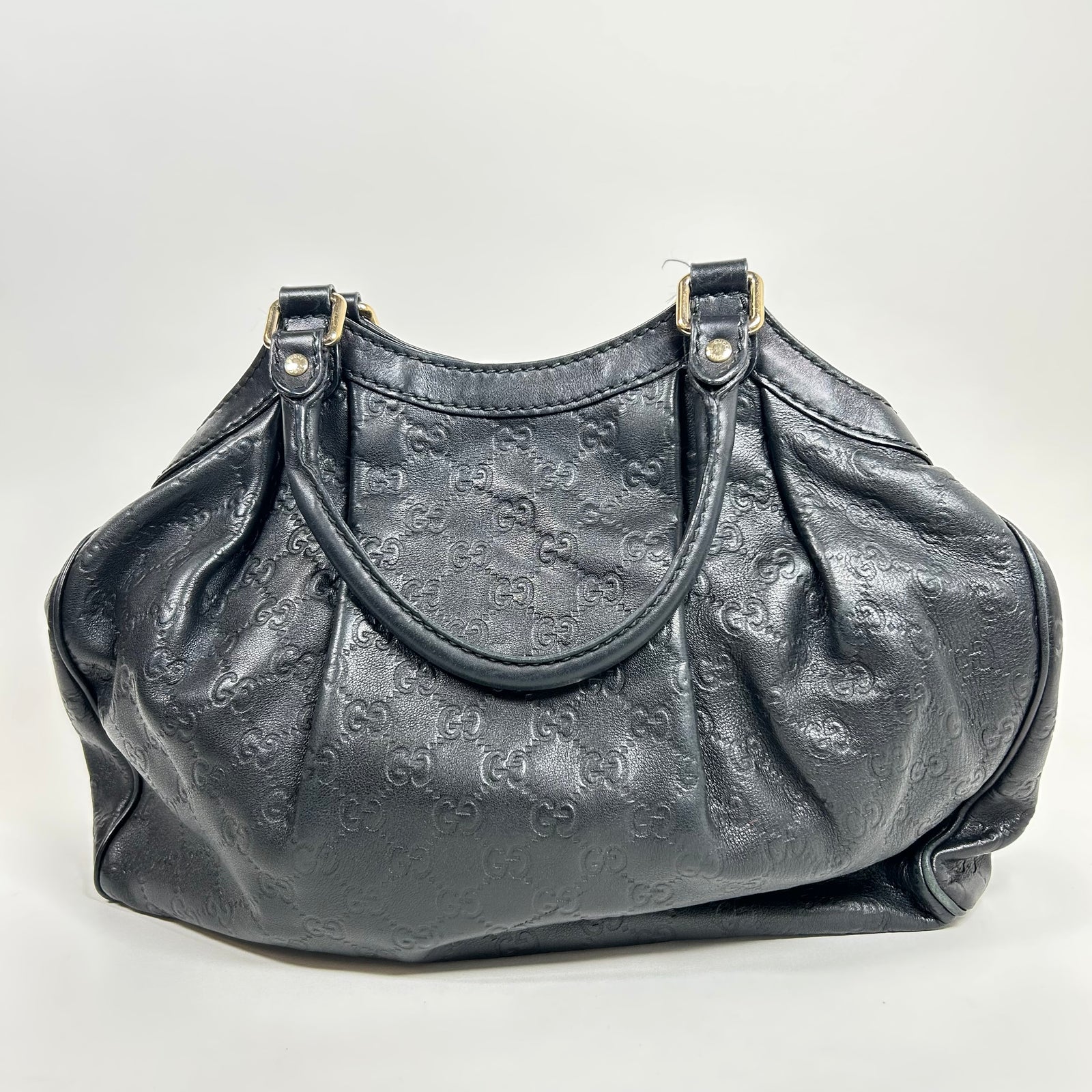 Gucci Vintage Black Guccissima Sukey Handbag