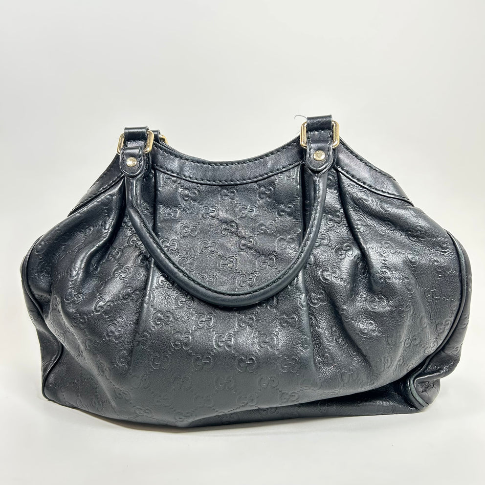 Gucci Vintage Black Guccissima Sukey Handbag