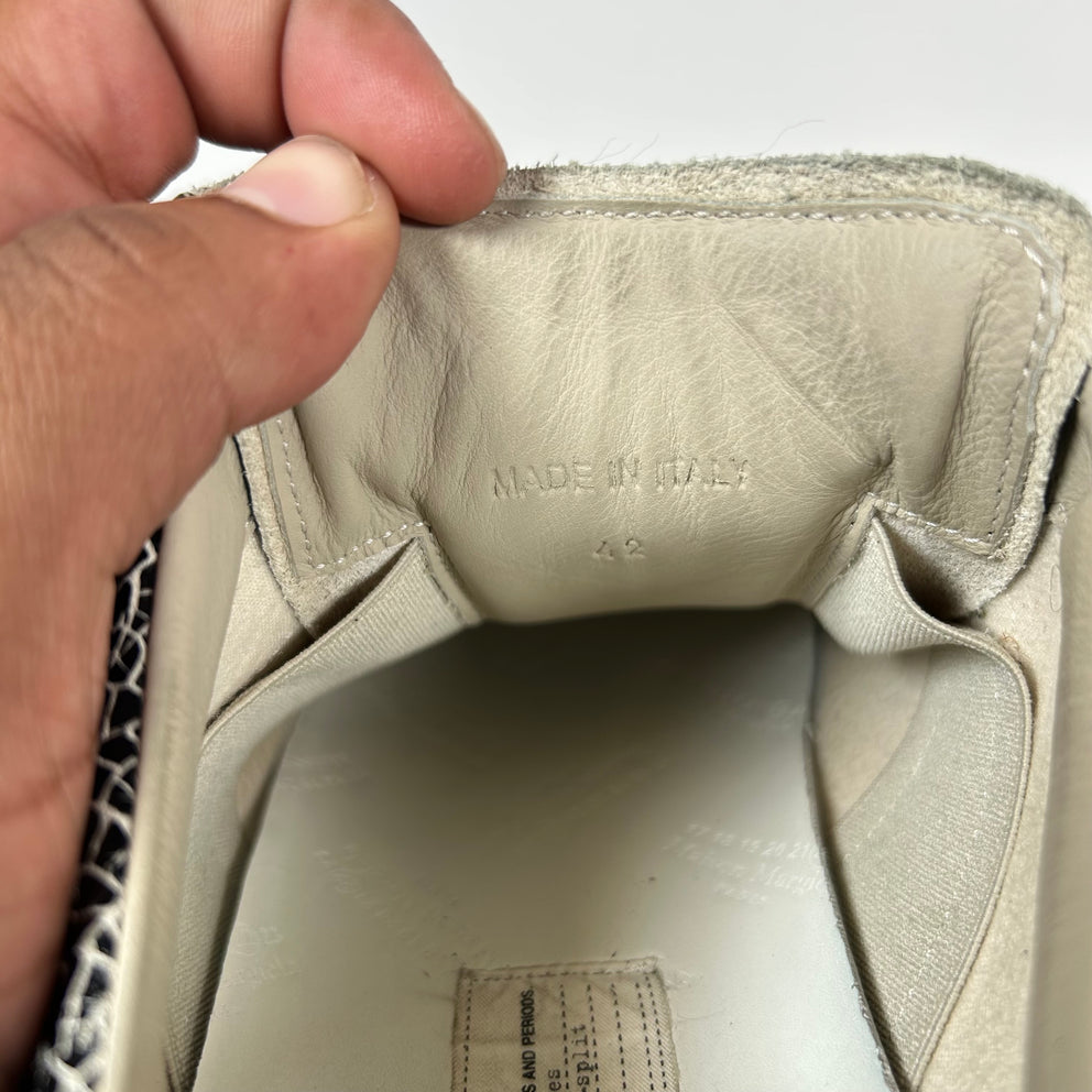 Maison Margiela Black Cracked Leather Gats Size 42