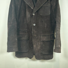 Gucci Brown Suede Leather Over Coat Size 50it