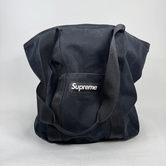 Supreme Black Canvas Tote Bag