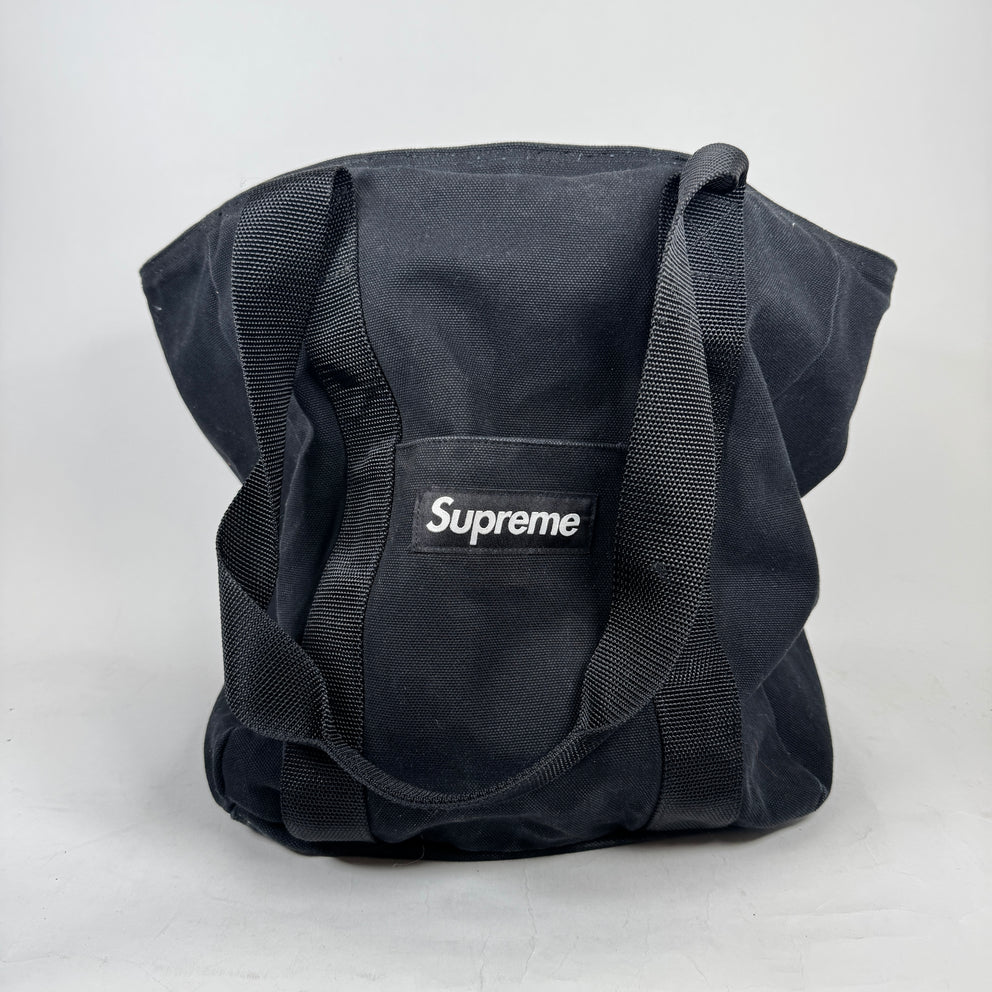 Supreme Black Canvas Tote Bag