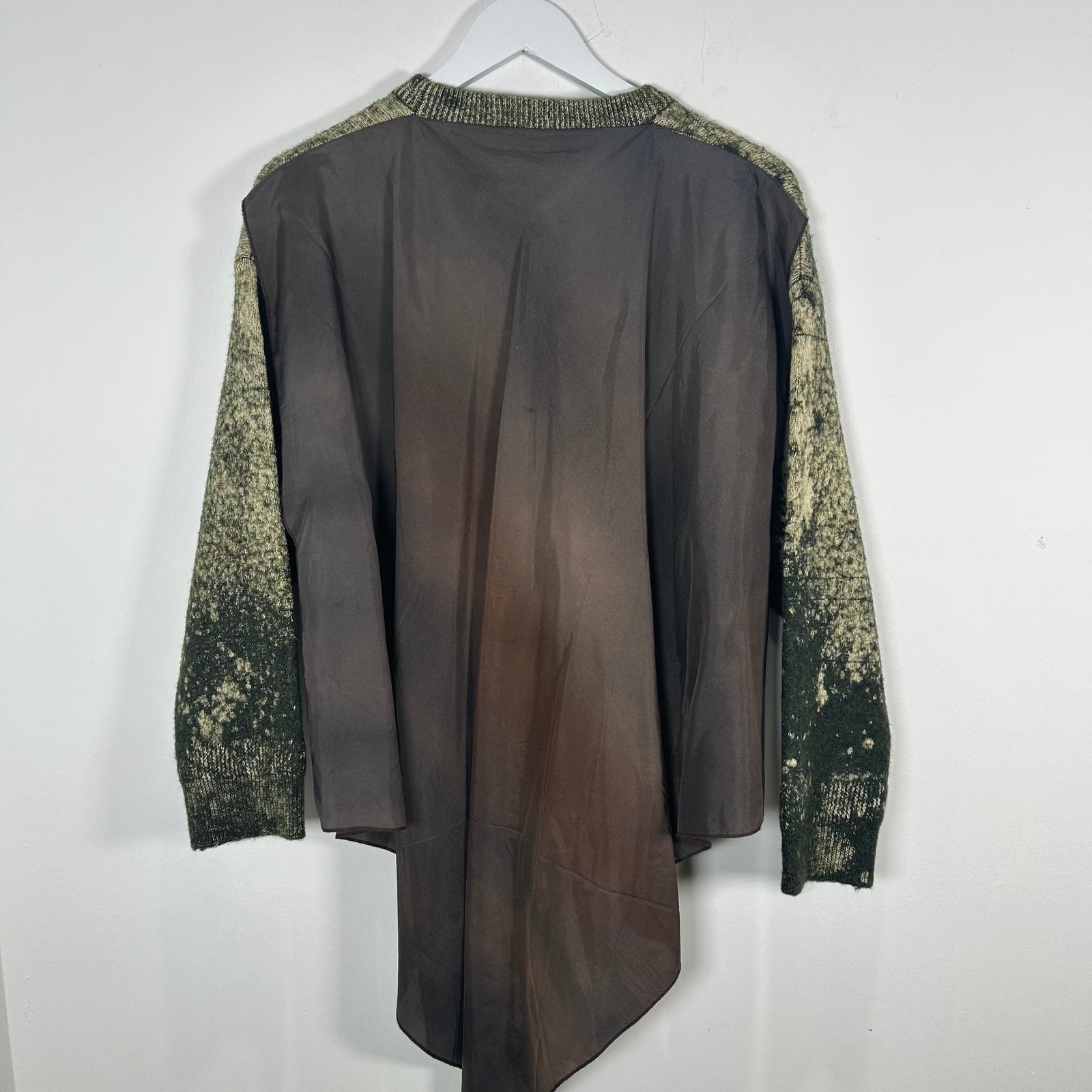 Maison Margiela Green Discharge Wool Scarfed Sweater Size M