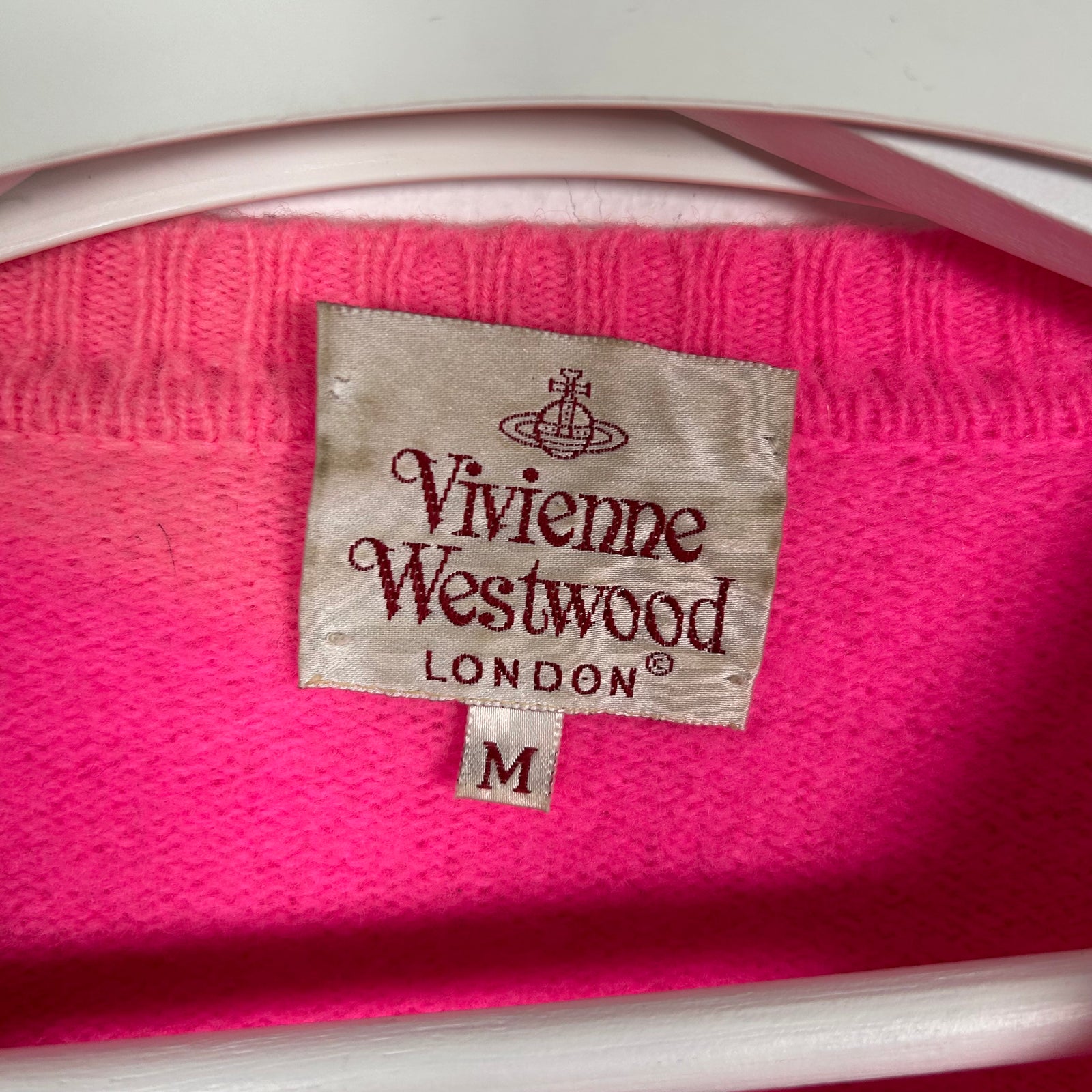 Vivienne Westwood Pink Graphic Knit Sweater Size M