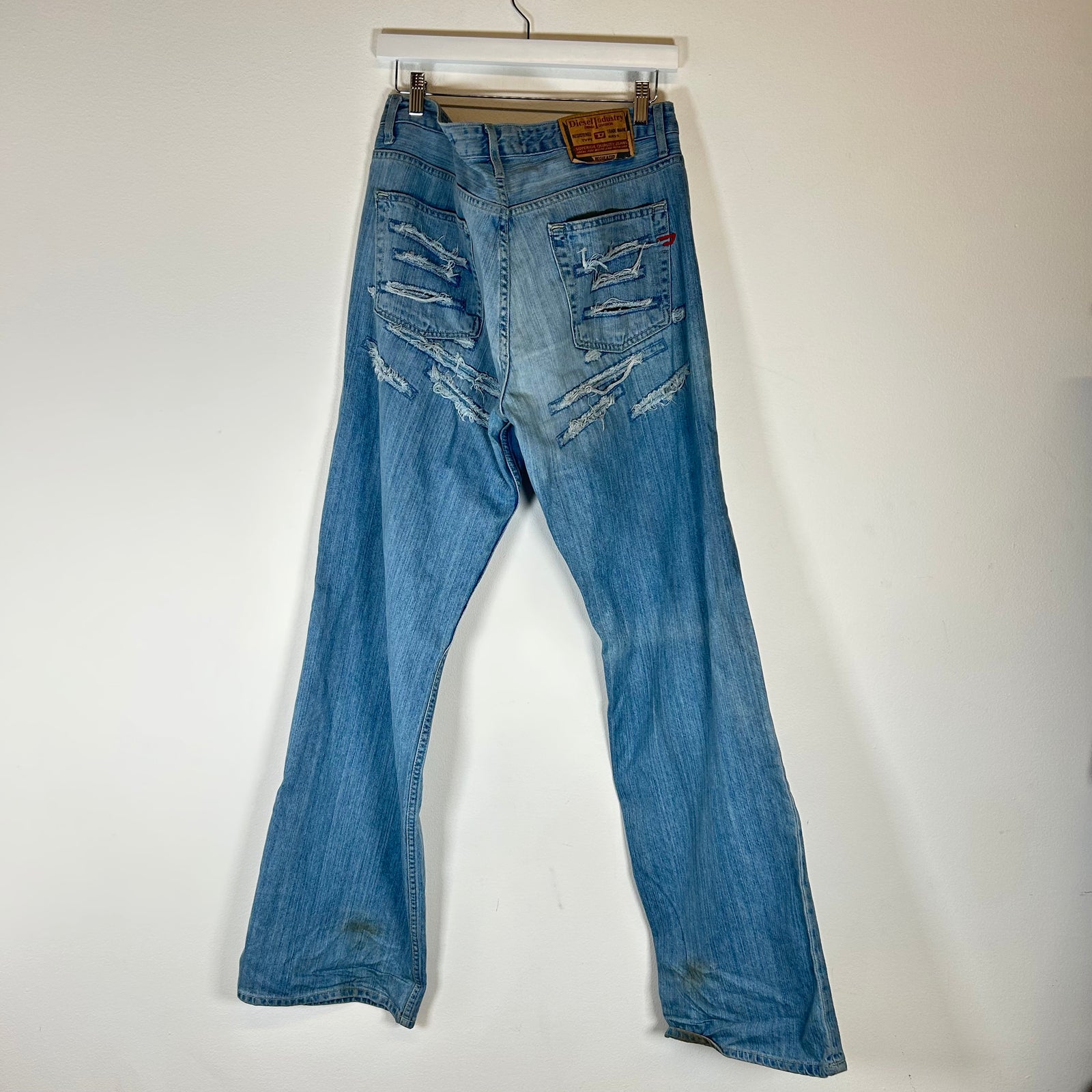 Diesel Blue Ripped Flared Jeans Size 36