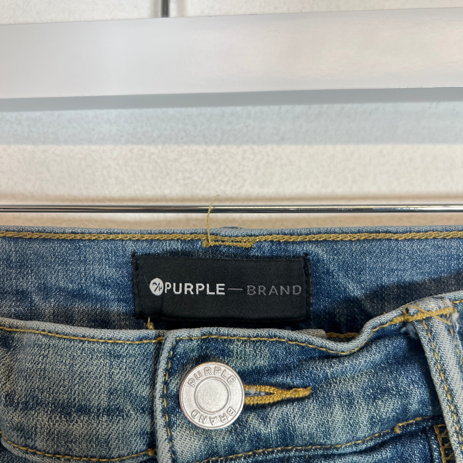 Purple Lightwash Paint Splatter Jeans Size 34
