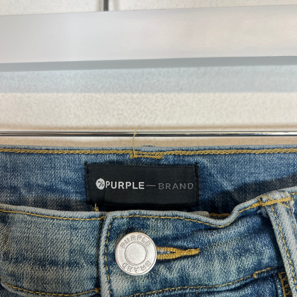 Purple Lightwash Paint Splatter Jeans Size 34