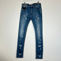 1017 Alyx Mid Blue Super Skinny Treated Jeans Size 34