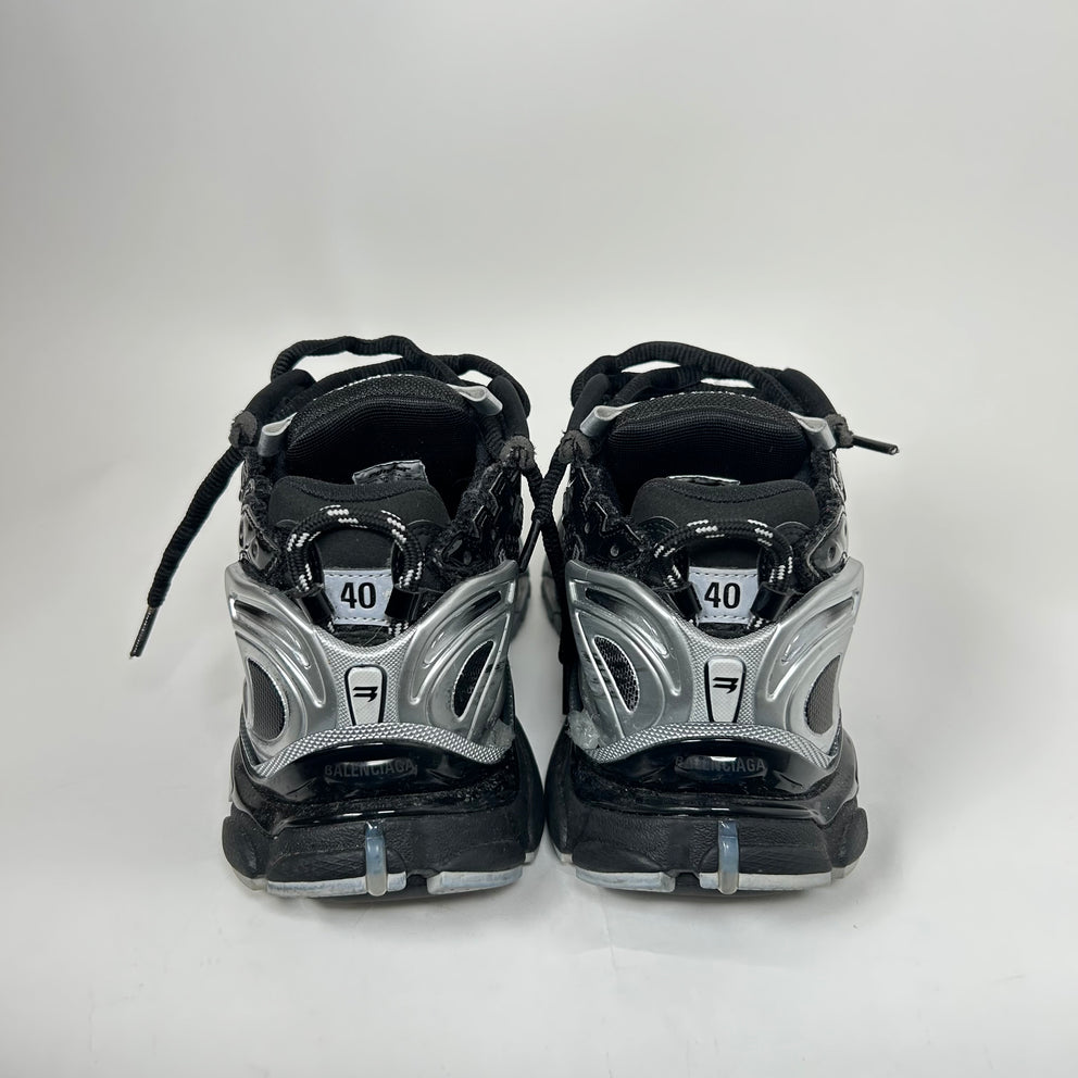 Balenciaga Black/Silver Mesh Runners Size 40