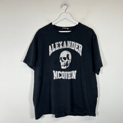 Alexander McQueen Black/White Skull Logo T-shirt Size XL