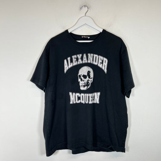 Alexander McQueen Black/White Skull Logo T-shirt Size XL