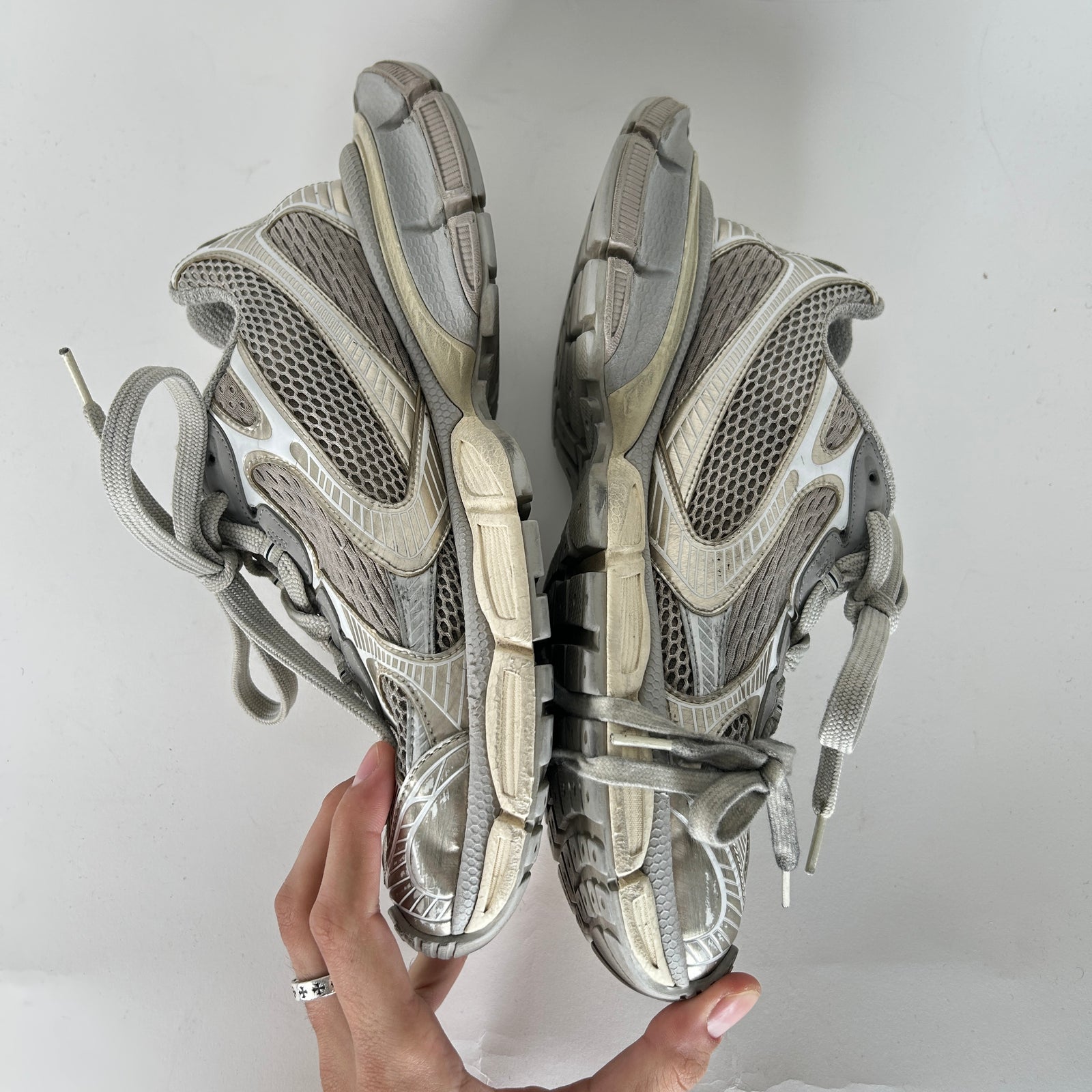 Balenciaga 3XL Grey Distresed Sneaker Size 44