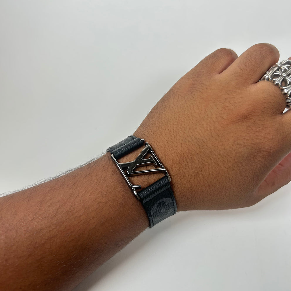 Louis Vuitton Black Hockenheim Monogram Eclipse Bracelet