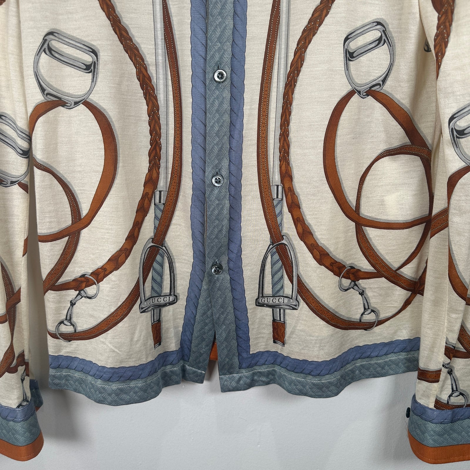 Gucci SS10 Strap Silk Blend Shirt Size M