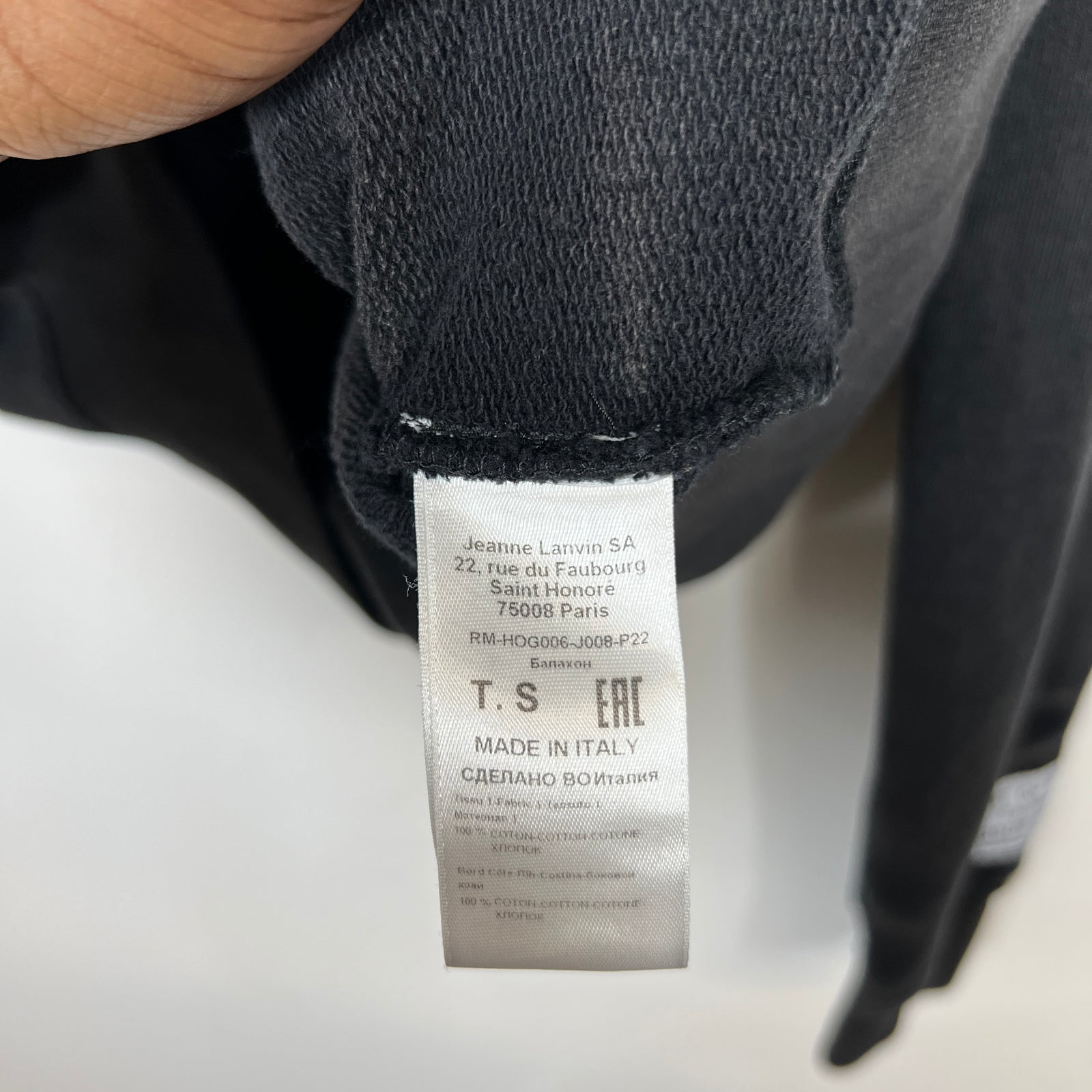 Gallery Dept x Lanvin Black Zip-Up Hoodie Size S