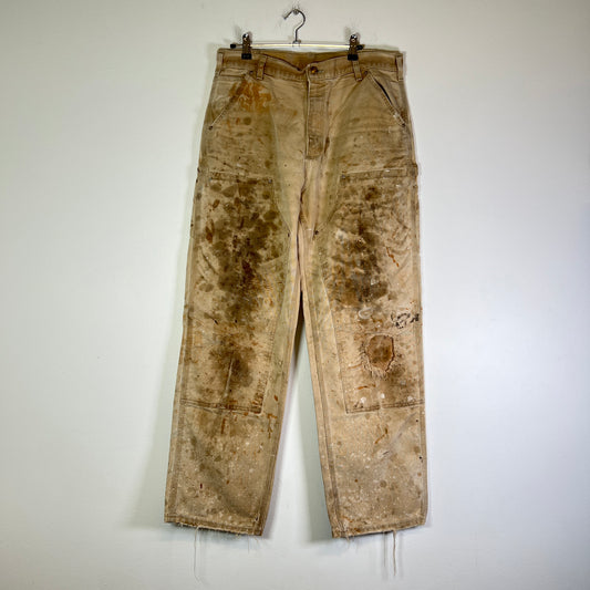 Carhartt Vintage Thrashed Khaki 'Double Knee' Carpenter Pants