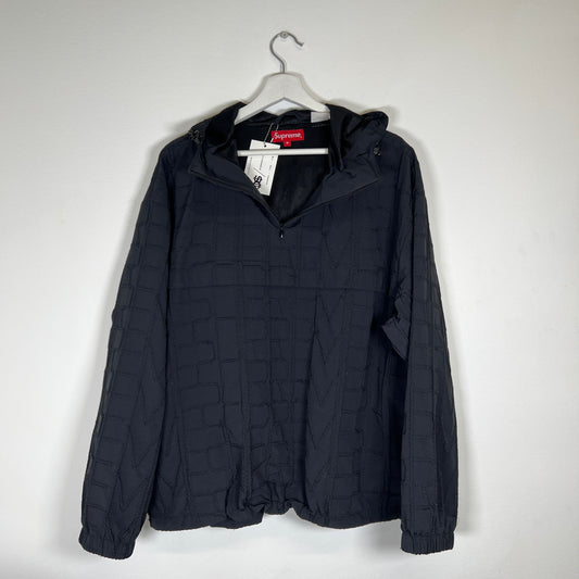 Supreme Black Stitch Logo Windbreaker Size M