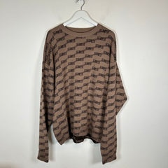 Balenciaga Brown BB Logo Knit Sweater Size XL