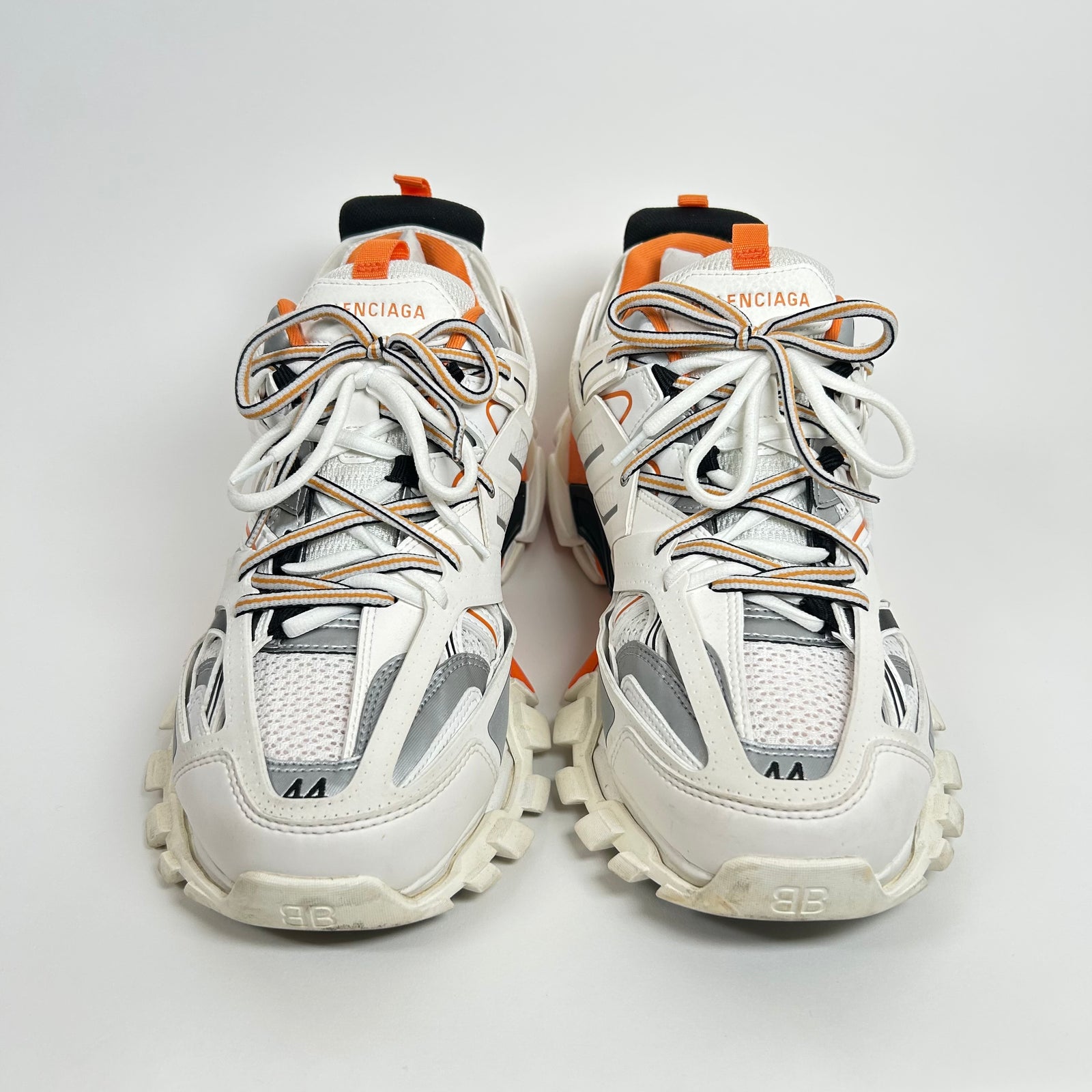 Balenciaga White/Orange Track Sneaker Size 44