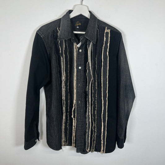 Needles Black Flannel Rebuild Shirt Size M