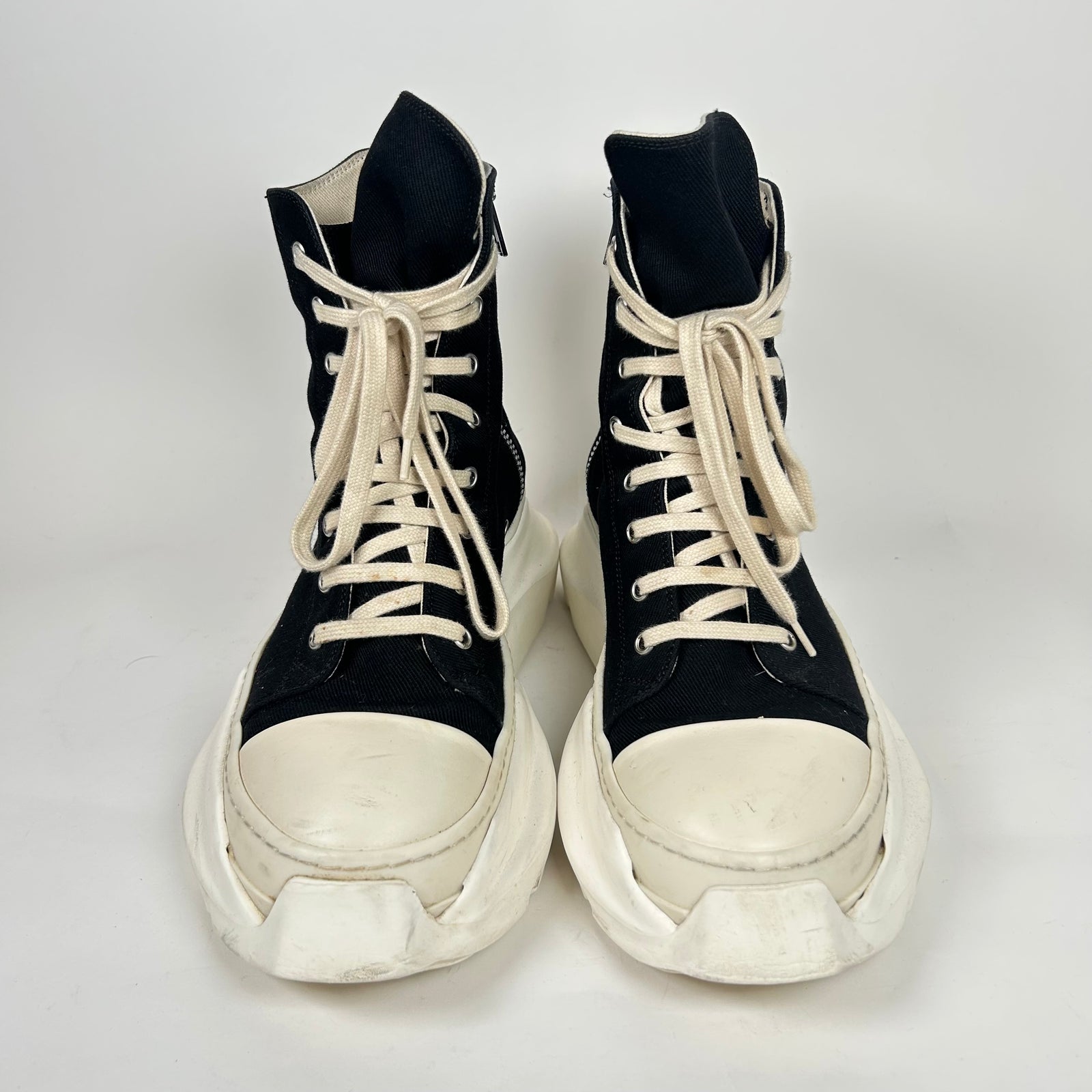 Rick Owens Black/Milk High-Top Abstract Ramones Size 43.5