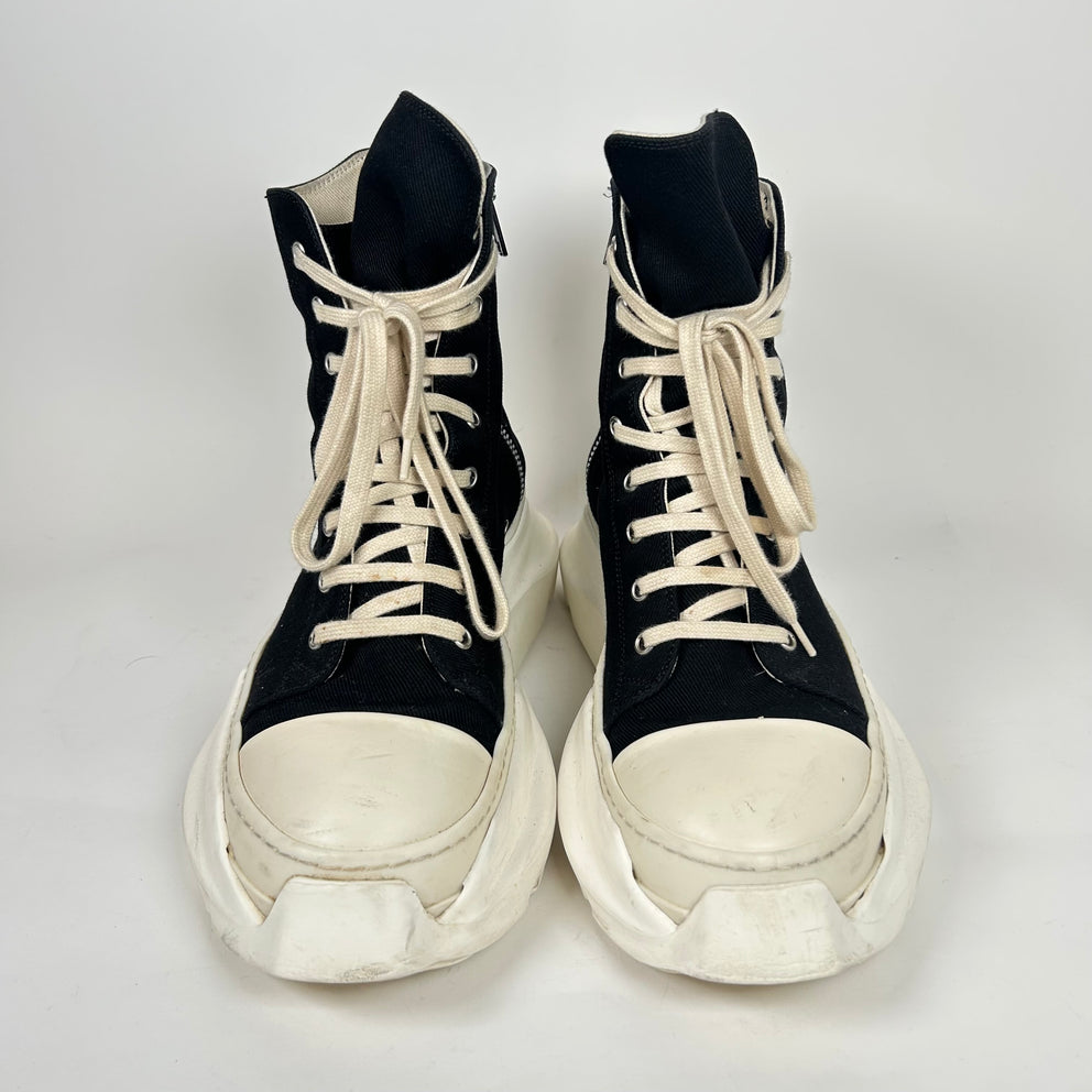 Rick Owens Black/Milk High-Top Abstract Ramones Size 43.5