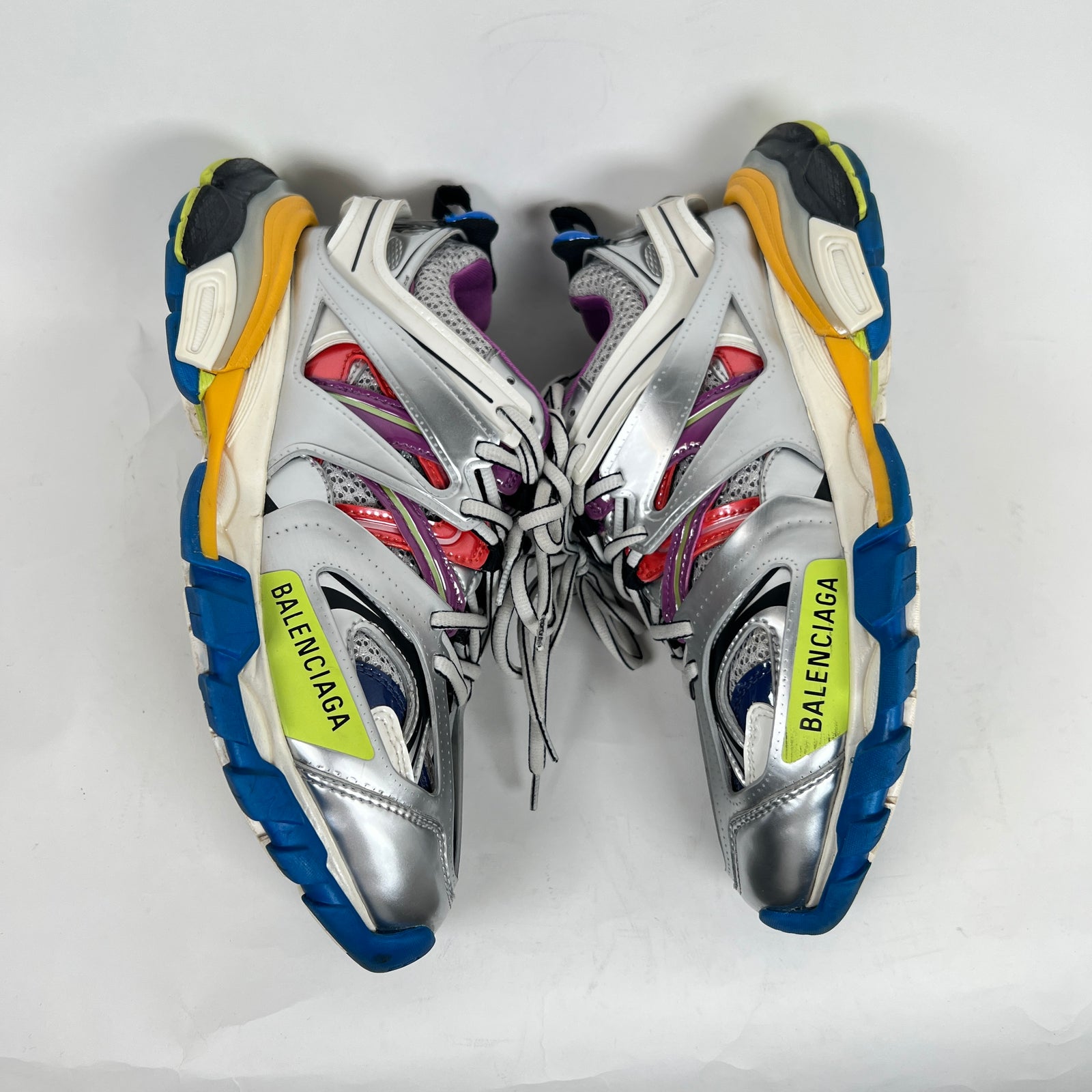 Balenciaga Multi Color Metallic Track Sneaker Size 38