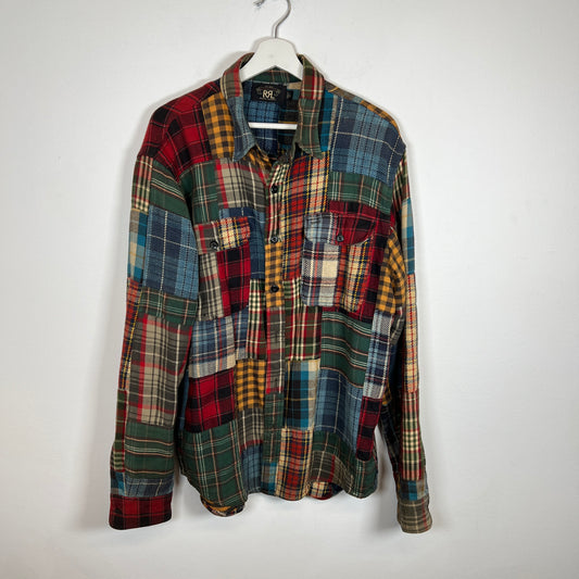 RRL Multicolor Patchwork Flannel Shirt Size L