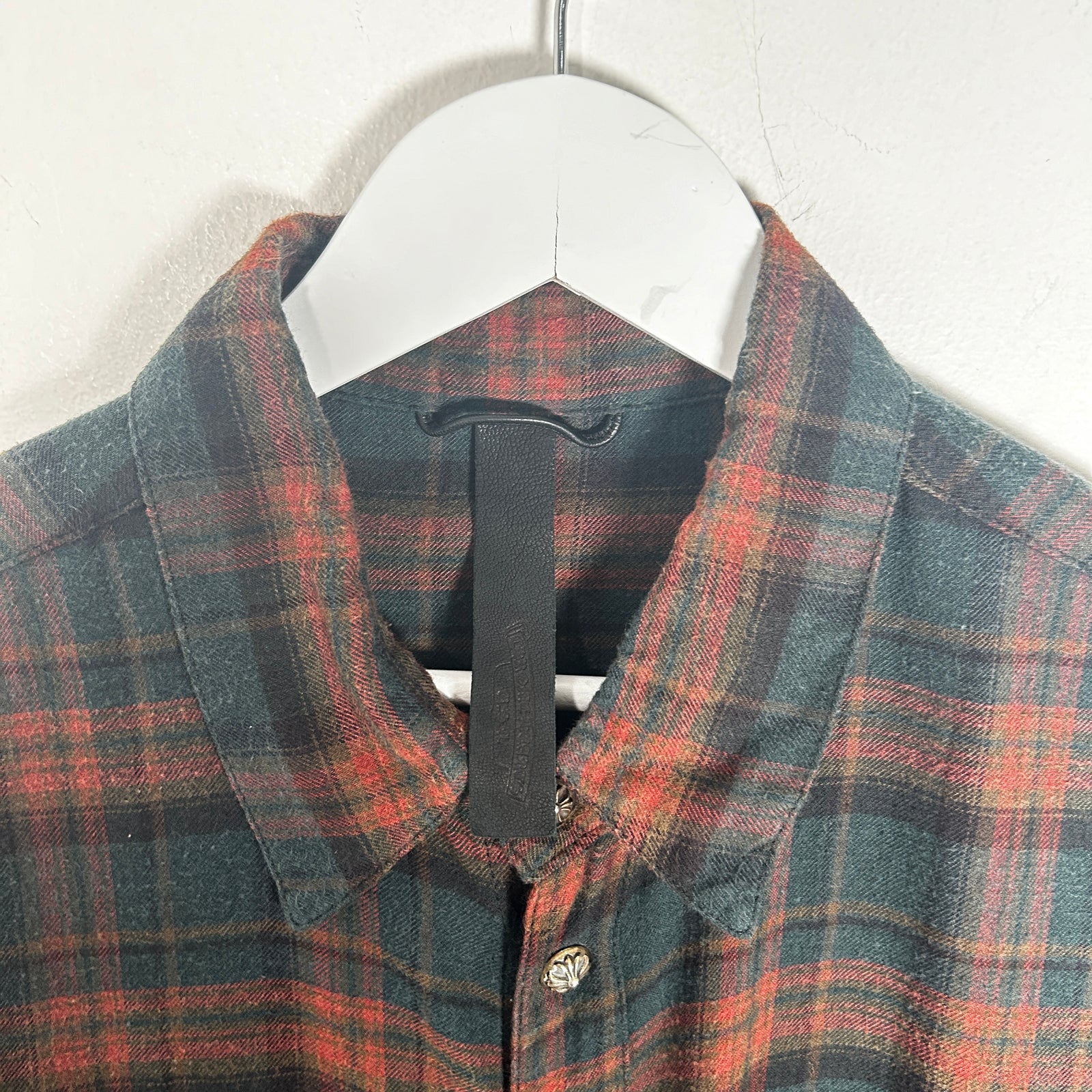 Chrome Hearts Brown/Green Floral Cross Patch Flannel Size L