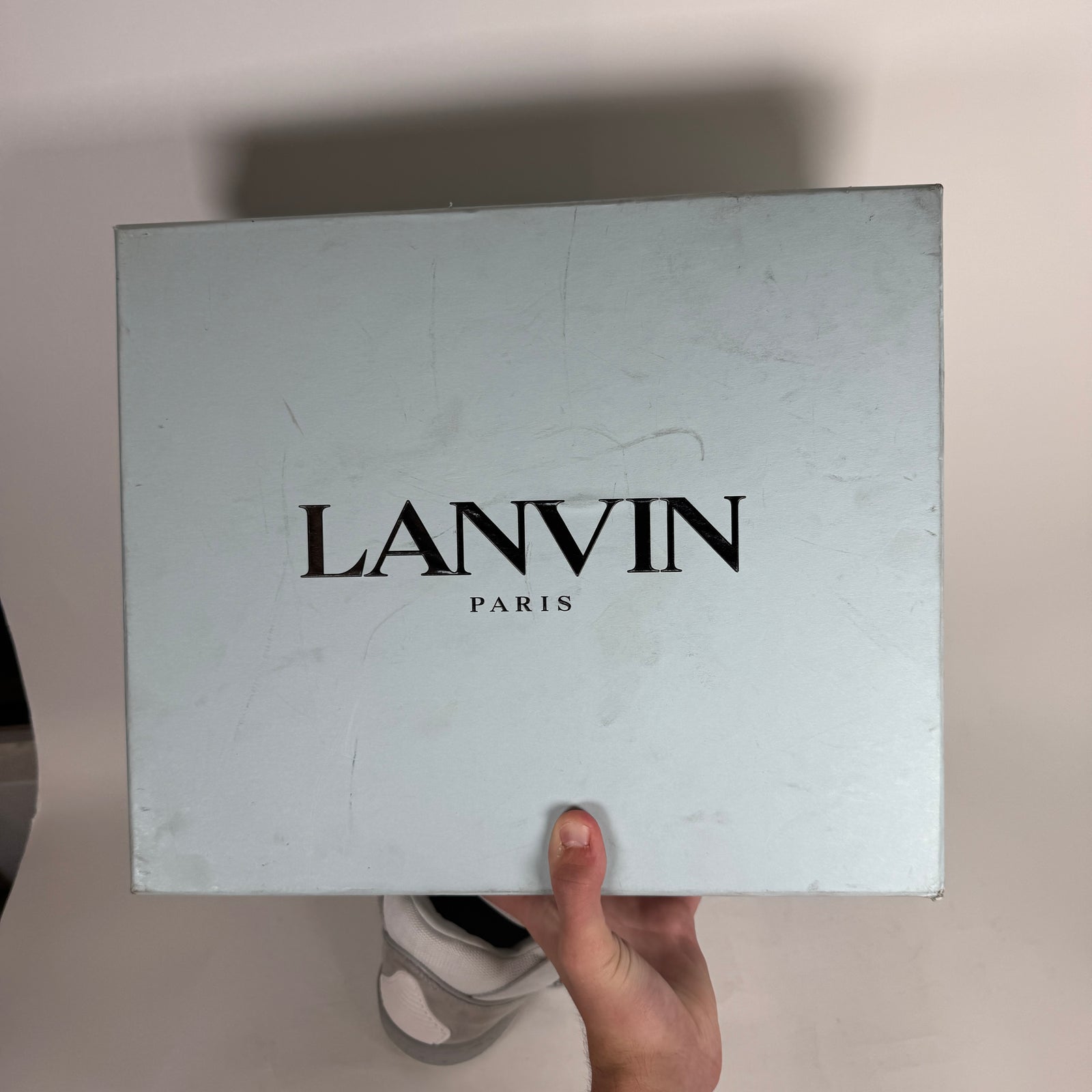 Lanvin White/Grey Curb Sneaker Size 47