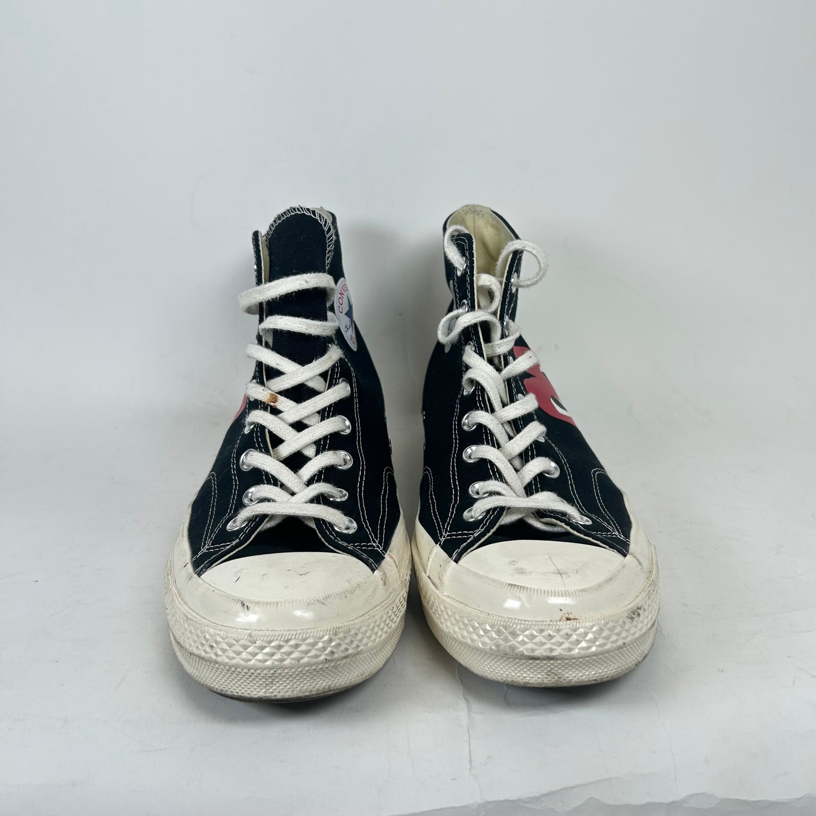 CDG Play Black Heart High Top Converse Size 12