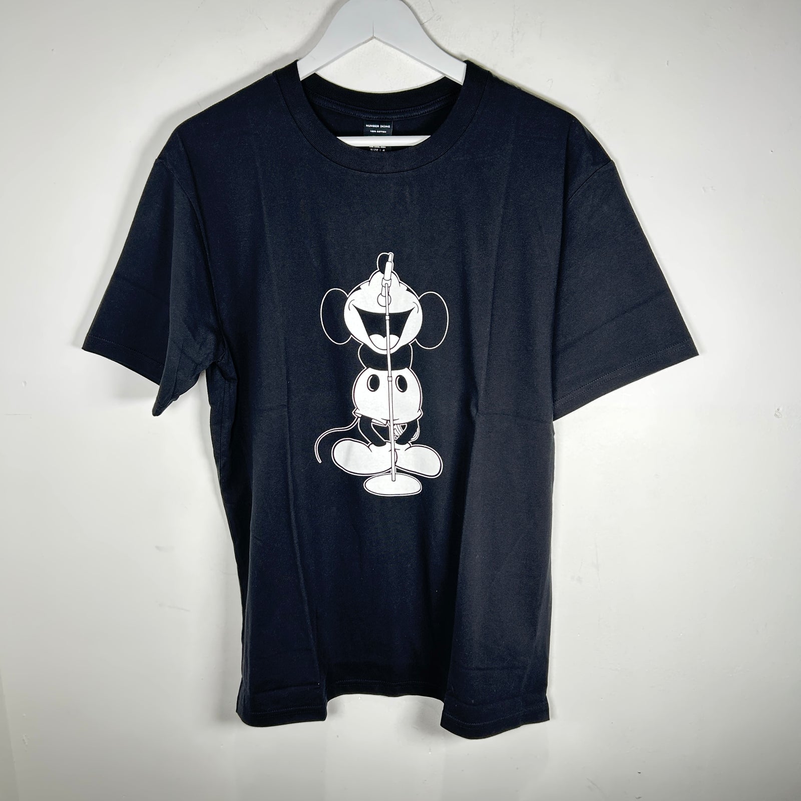 Number (N)ine Black Mickey Microphone T-Shirt Size 4