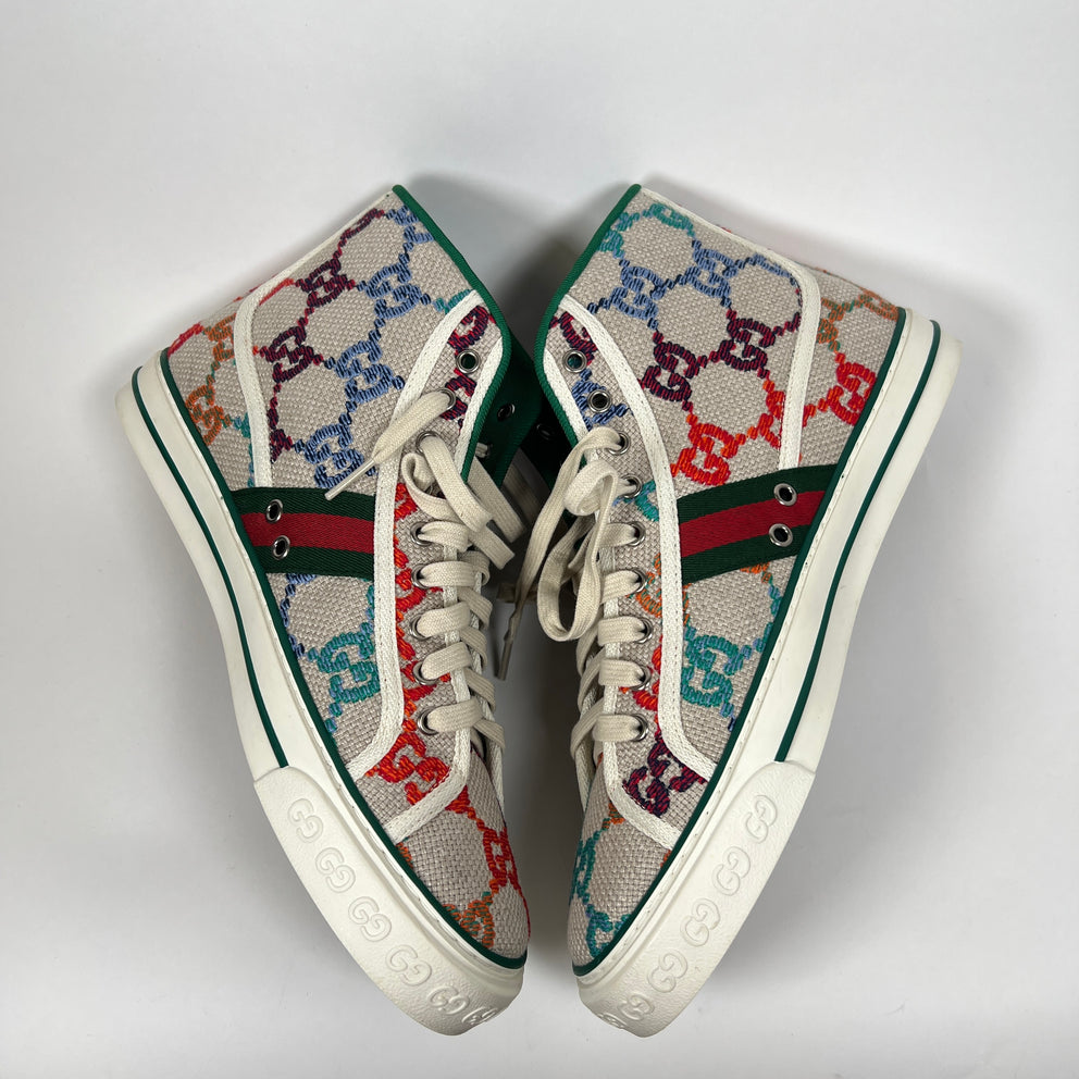 Gucci Multi Color Tennis 1977 High-Top Sneaker Size GG 9.5